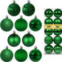 Emerald Green 3.2" Large Christmas Balls - Christmas Tree Decoration Ornaments Shatterproof Hanging Balls for Birthday Halloween Holiday Wedding Decorations Set of 10pcs
