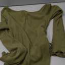 Milumia Women's Ribbed Knit One Off The Shoulder Asymmetrical Long Bell Sleeve Tops Y2K Going Out Tee Shirt Tops (Green) small