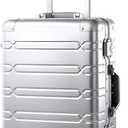 VentureVault All Aluminum Carry On Luggage 22x14x9 Airline ApprovedZipperless Luggage Premium Aluminum Suitcase Luggage, Hard Shell Carry On Luggage with Spinner Wheels (silver, 20inch)