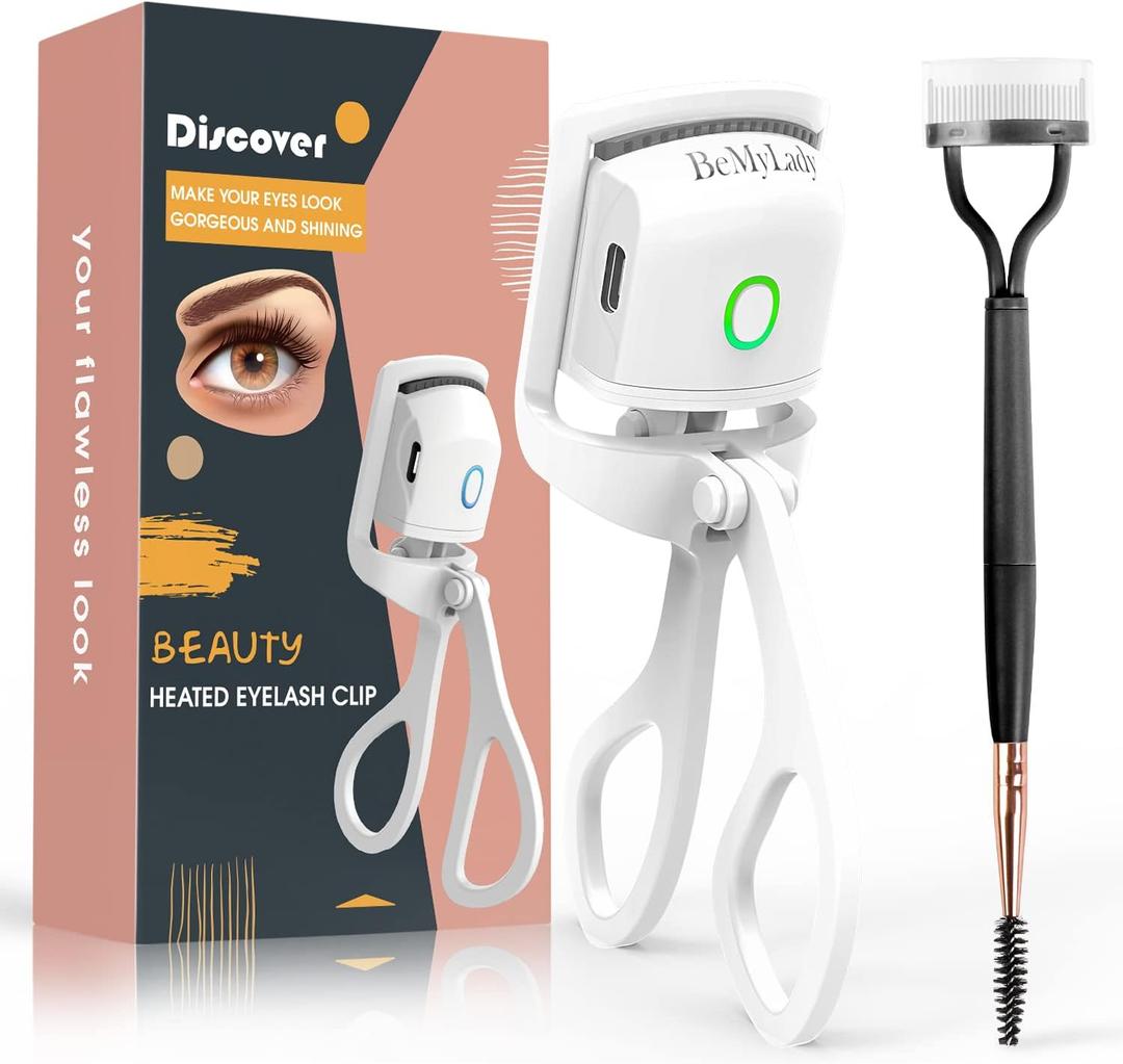 Electric Eyelash Curler with Pad (ABS-White+Black)