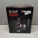 Mueller 12-Cup Drip Coffee Maker - Borosilicate Carafe, Auto-Off, Reusable Filter, Anti-Drip, Keep-Warm Function, Clear Water Level Window Coffee Machine, Kitchen Essentials & Accessories (Black)