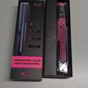 Hair Straightener Brush, 9 Temp Settings with LED Display, 30s Fast Heating for Sleek & Smooth Hair, Dual Voltage Travel Hot Comb with 3D Brush Teeth, Portable Hair Styling Tool for Women (Black)