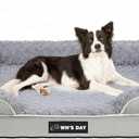 Orthopedic Dog Bed for Large Medium Sized, Washable Memory Foam Large Dog Bed, Medium Pet Sofa with Removable Cover, Washable Waterproof Pet Couch Beds(Grey, L) (Large(36 x 27 x 7.5 In)