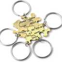 Top Plaza 5 Pcs BFF Best Friend Keychain Friendship Family Keychains Matching Puzzle Keyring Set -Always together never apart Maybe in distance but never at heart (Silver,gold)