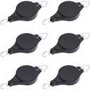 Black Plastic Round Indoor/Outdoor Plant Pulley Hanger with Adjustable Height and Easy Reach Design