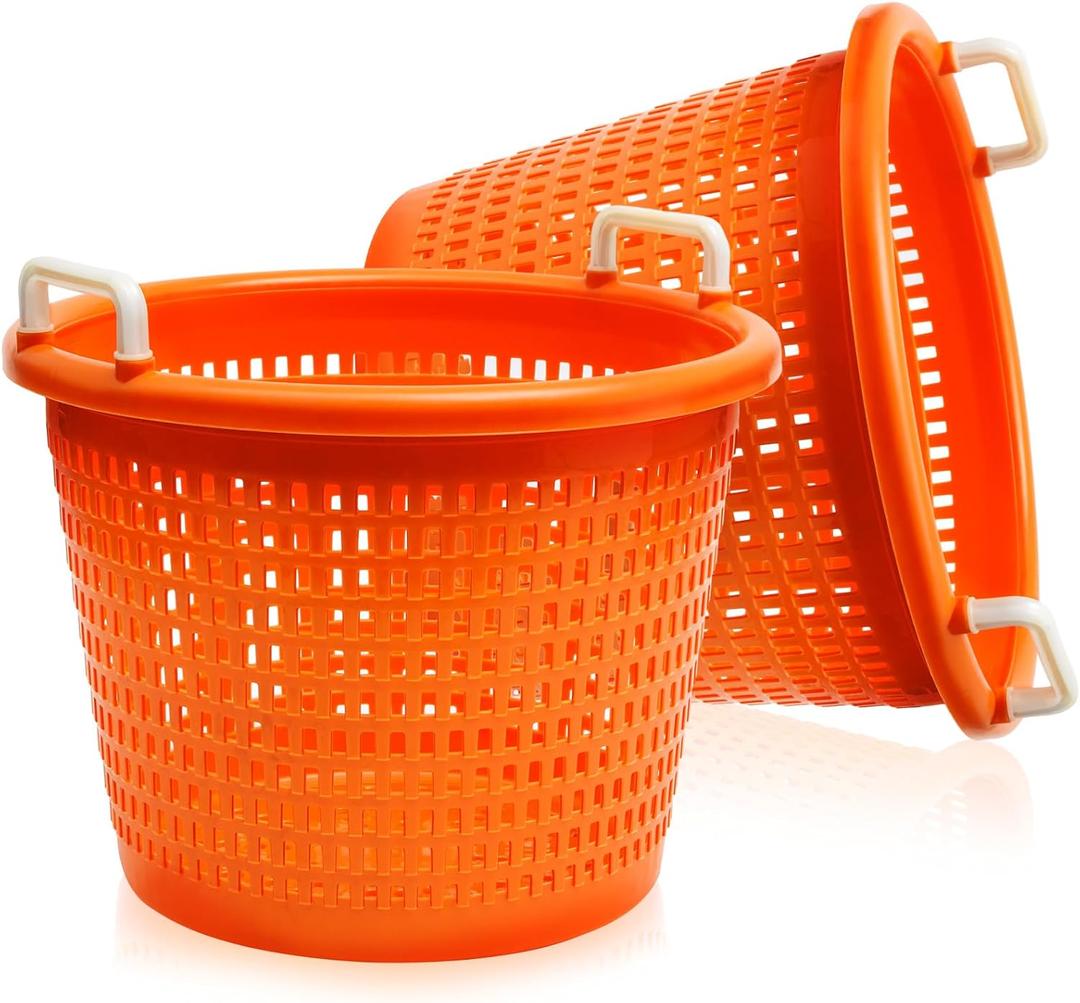Heavy Duty Fishing Basket 100 lb Fish & Crawfish Basket with Reinforced Handle MultiColor Options for Crab Seafood Shrimp Shellfish & Laundry Fruits and Vegetables Multiple Usage