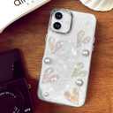 Toycamp for iPhone 16 Case Cute - Women Girly Girls Glitter Phone Cover 16 Kawaii Sparkle Bling Shine Aesthetic Pretty Unique Wave Design Funda for Apple 16, Heart