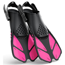 Greatever Snorkel Fins Adjustable Buckles Open Heel Swim Flippers Travel Size Short Swim Fins for Snorkeling Diving Swimming Adult Men Womens