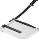 PATIKIL Paper Cutter A4 Stack Paper Trimmer for Cardstock, 12" Cutting Length, Guard Rail Paper Press Tool, Adjustable Guide, Metal Base, 12-Sheets Capacity, Paper Slicer for Office, Home