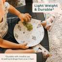 Nook Theory 4 Pack Reusable Bamboo Plates - Non-Toxic Toddler and Kids Plate, Dishwasher Safe, Not Microwavable Dinnerware (Celebration 8")
