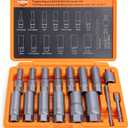 Deep Bolt Extractor Set,16 PCS Impact Bolt & Nut Remover Set, Stripped Lug Nut Remover, Extraction Socket Set for Removing Spark Plug, Damaged Rounded-Off Bolts, Nuts, Studs, Threaded Tubes