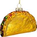 Joiedomi Christmas Taco Glass Ornament, Xmas Glass Blown Food Ornament Presents for Christmas Tree Decoration Indoor