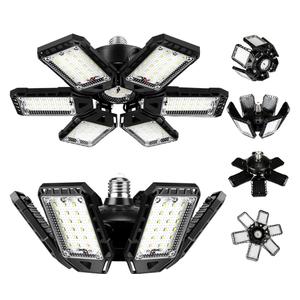 LED Garage Lights Bulb 2 Pack 180W 18000LM 6500K Led Shop Light with 6 Plus 1 Deformable Panels Basement Barn Ceiling Lights for E26/E27