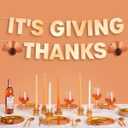 xo, Fetti It's Giving Thanks Fringe Banner - Gold Foil, 5 Ft. | 3D Turkey Garland, Thanksgiving Dinner Decoration, Holiday Party Sign, Fall Photoshoot Backdrop