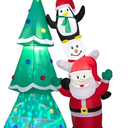 8.7-ft Inflatable Christmas Tree with Santa Claus, Penguin and Bear