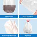 13.2 Gallon Tall Kitchen Drawstring Trash Bags, 200 Count Pre-separated Garbage Bags, Unscented, Leak Proof, Waste Bag for Kitchen, Office, Home