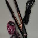 Hair Straightener 1 Inch Flat Iron and Curler 2 in 1 Titanium Ceramic Ionic Dual Voltage Straightener with Heat-Resistant Silicone, for Less Frizz, Shinier & Smoother (Black/Rose Gold)