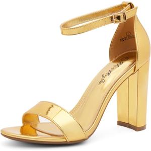 Herstyle Womens Chunky Block Heels Open Toe Ankle Strap Sandals, 3.75 Inch High Heels for Wedding, Party & Dressy Occasions Comfortable Strappy Dress Shoes, 7.5