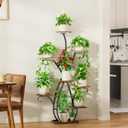 Plant Stand Indoor with Grow Lights - 58" Tall Plant Shelf Indoor, 8 Tiered Corner Lighted Plant Stand for Indoor Multiple Plants, Metal Flower Stands Display Rack for House, Patio, Black