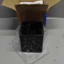 JUNGFORD Square Tissue Box Cover, Facial Napkin Holder for Living Room Office Bathroom, Marble Pattern Made of Resin (Black)