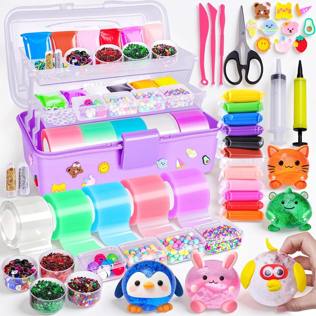 Garma 5 Rolls Nano Tape Bubble Kit for Kids, Squishy Maker Kit for Christmas Birthday Gifts Nano Tape Bubbles DIY Craft Toys for Children