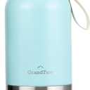 GrandTies Insulated Portable Dog Water Bottle with 2 Detachable Dog Water Bowl Dispenser | Leak-Proof Dog Food Travel Container | Dog Accessories for Dogs Walking, Hiking, Camping (64oz, Powder Green)