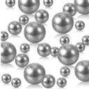 400Pcs Vase Filler Beads, Bright Silver No Hole Plastic Pearls Beads for Centerpieces Vases,Wedding Decorations, Birthday Party Home Table Decor,for Floating Candle(8/14/18mm)