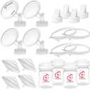 Nenesupply Pump Parts Compatible with Spectra S2 S1 9 Plus Breast Pump to Replace Spectra Pump Parts S2 Accessories Flange 21mm Duckbill Valve Tubing Bottles Backflow Protector (21mm - 4 Sets)