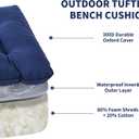 IPYNBAP Outdoor Bench Cushion, 48x18x5 Inch, Waterproof Bench Cushion for Outdoor/Indoor Furniture, Tufted Patio Bench Seat Cushion, Fade Resistant Outdoor Cushions for Porch Swing Couch, Navy Blue