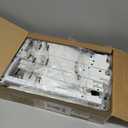 Furnulem 6 Tier Corner Shelf with LED Light, 67.5 Tall Standing Shelf Organizer, White Narrow Bookshelf with Storage Rack for Wall Corner, Living Room, Bedroom, Metal Frame, Wood Display Shelf