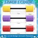Soulchen 3 Pack Long Aquatic Exercise Dumbbells Pool Exercise Equipment Eva Foam Water Aerobics Equipment With High Density For Weight Loss Water Sport Fitness Tool(Purple, Yellow, Red,Large)