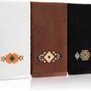 3 Pcs Western Aztec Hand Towels Southwestern Bathroom Decor Southwest Sunset Embroidered Rustic Boho Decorative Towels for Bathroom Kitchen Decor, 100% Cotton, 13.3 x 29.5''
