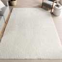 Nuloom Marleen Off-White, 3'2" x 5', Solid, Shag, Soft and Plush, High Traffic, Stain Resistant, Easy Clean, Durable Area Rug for Bedroom, Living Room, Dining Space, Den, Foyer, Entryway