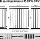 Heavy Duty Baby & Dog Safety Gate, Extra Wide 85.8-90.5 Inch,Black Metal, Pressure Mounted No Drilling Pet Gate for Large Openings