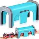 Train Tunnel Train Track Accessories Tunnel Model Plaything for Most Railroad Sets(Blue)
