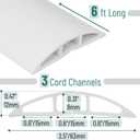 Bates- Floor Cord Cover, 6ft Cable Cover, White, Extension Cord Cover Floor, Cord Protector, Floor Cable Cover, Cord Hider Floor, Cable Cover Floor, Cable Floor Cover, Cable Covers for Cords