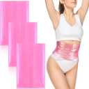 3 Pcs Pink Sauna Belt Waist Wrap Reusable Plastic Disposable Orkout and Sweat Enhancer Stomach Body Wrap 44 x 12 Inch