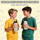 Alphabet Dinosaur Water Bottle for Boys, 16oz Kids Stainless Steel Insulated Water Bottle with Straw Lid, Dinosaur Dino Cup Tumbler Gifts for School