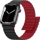 Anlinser Magnetic Bands Compatible with Apple Watch Band 49/46/45 44/42/41/40/38mm, Women Men Double Side Reversible Strap for iWatch Ultra 3-1 Series 11/10/9/8/7-1 SE (42/41/40/38, Red/Black)