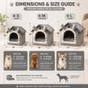 Dog & Cat House Bed, House-Shaped Plush Indoor Pet Bed, Grey