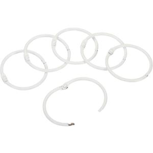 PATIKIL 1.8" OD 1.5" ID Loose Leaf Rings, 20 Pack Binder Ring Book Rings Steel for Paper DIY Scrapbook Notebook Photo Album, White