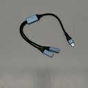 USB A+C to USB Splitter Cable USB A/C 2 in 1 to 2 USB 2.0 Charging Cable USB A/C Male to 2 USB Female Data Cable 1 in 2 Out OTG Adapter Cable for Phone Laptop 35cm