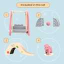 Family Dollhouse Accessories — Mini Playground Set with Swing & Slide, Rocking Horse, Soccer Goals, Screen-Free Add-On — Miniature Dollhouse Playset for Ages 3+