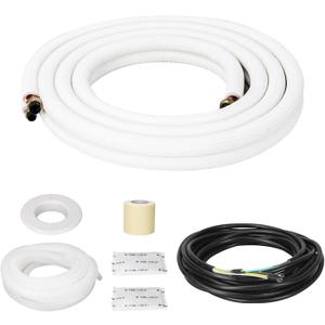 NEAGLORY 10 Ft Mini Split Line Set 1/4" & 3/8" O.D. Twin Copper Tubing Insulated Coil Copper Pipes HVAC for Mini Split AC and Heating Equipment