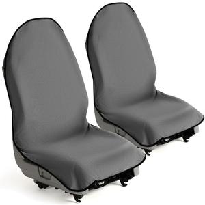lebogner Car Seat Towel Cover for Post Gym Workout, Running and Swimming, 2 Pack Universal Fit Anti-Slip Waterproof Sweating Bucket Seat Protector for Cars, SUVs and Trucks, Grey