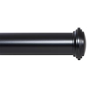 Ivilon Window Curtain Rod Decorative End Cap Design, 1 Inch Rod, 48 to 86 Inch. Black (48" to 86", Black)