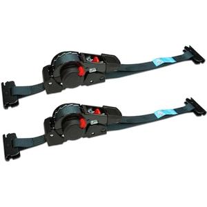 NUOER 2 Pack E-Track Retractable Ratchet Straps(1In x 11.5Ft),Retractable Tie Down Straps for Boats, Jet Skis, Motorcycles, ATVs-BS:1,410lbs