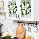 4 Pcs Artificial Magnolia Wreaths for Front Door Mini Floral Hanging Wreath for Pillar Porch Wall Window Farmhouse All Seasons Decoration