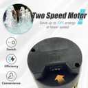 Pool Pump, 1.5HP Energy-Saving Two-Speed, 115V, for in/above-ground pools. 5400 GPH high flow, self-priming, includes 6.6 ft power cord and 1.25", 1.5" & 2" unions.