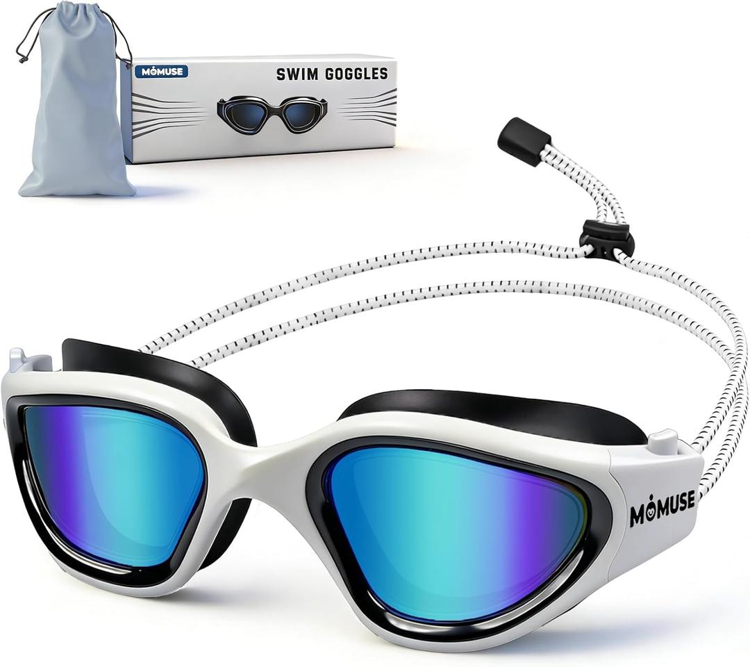 MOMUSE Adult Swim Goggles No Hair Pulling for Men Women, UV Protection